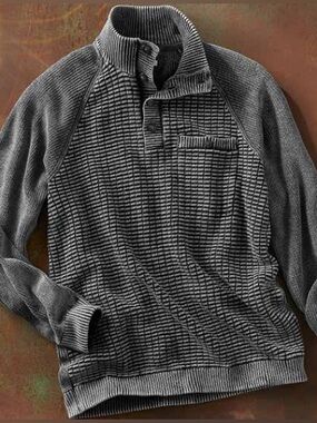 Carbon 2 Cobalt Men’s Ribbed Cotton Charcoal Knit Sweater Quiet Luxury Sz 2X